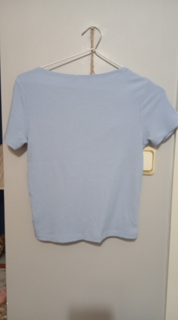 Mavi Kısa Kollu Kadın Mini Tişört - Görsel 3