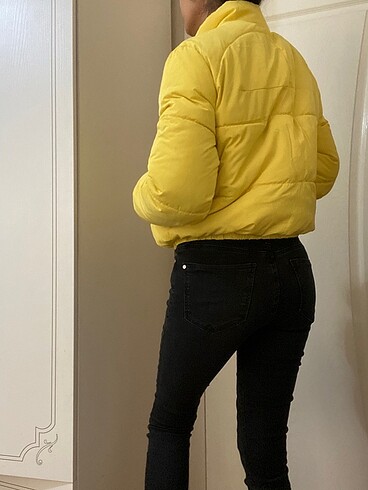 s Beden H&M marka sarı mont s beden
