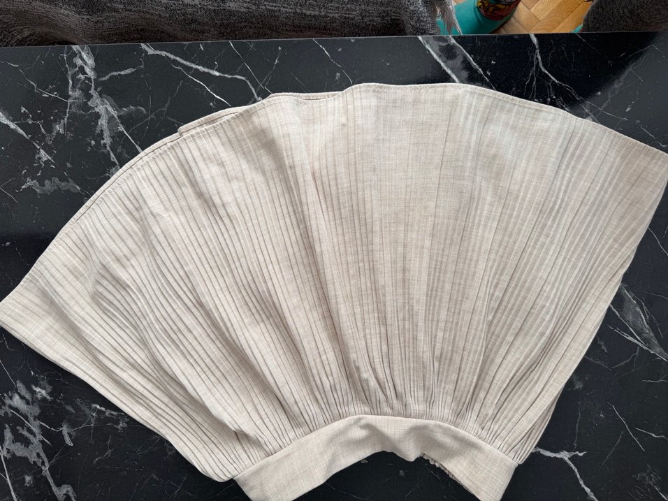 Bej Pilili Hamile Midi şort etek - Görsel 2