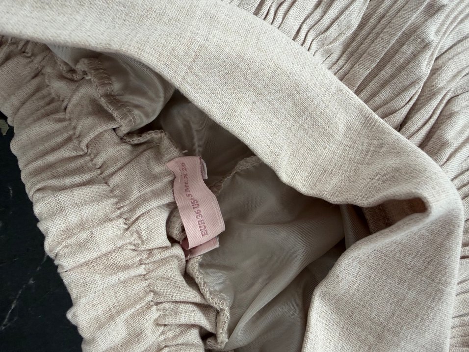 Bej Pilili Hamile Midi şort etek - Görsel 4