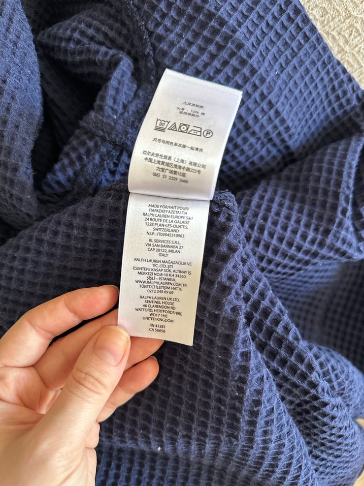 Lacivert Uzun Kollu Bornoz - Görsel 4