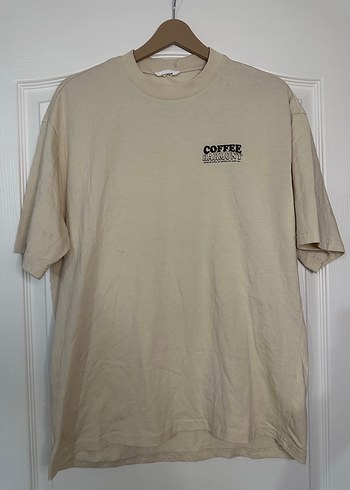 Bej Baskılı Tişört, Kısa Kollu, Rahat Kesim - Görsel 7