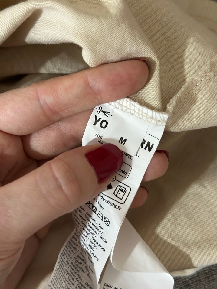 Bej Baskılı Tişört, Kısa Kollu, Rahat Kesim - Görsel 4