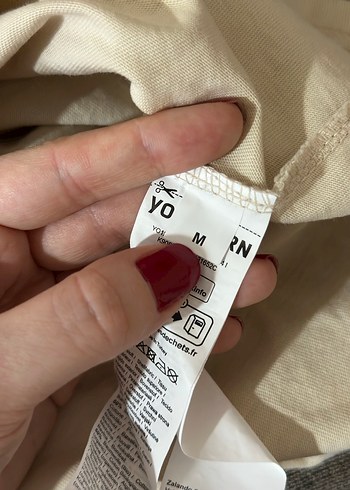 Bej Baskılı Hamile Tişörtü, Kısa Kollu, Pamuk - Görsel 10