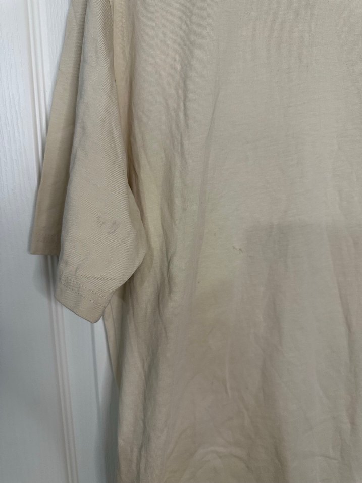 Bej Baskılı Hamile Tişörtü, Kısa Kollu, Pamuk - Görsel 3