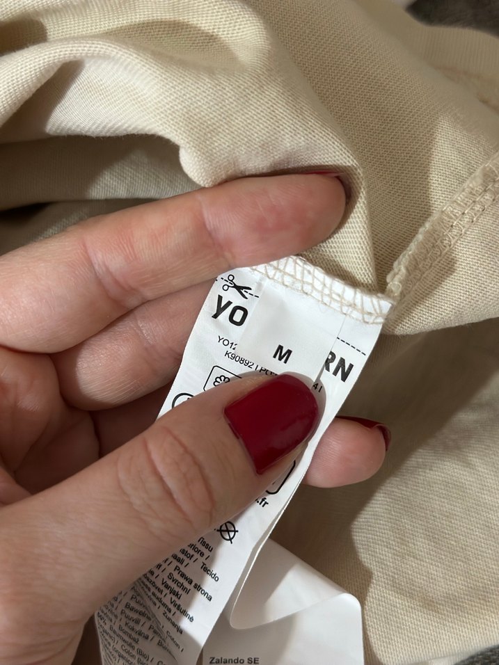 Bej Baskılı Hamile Tişörtü, Kısa Kollu, Pamuk - Görsel 4