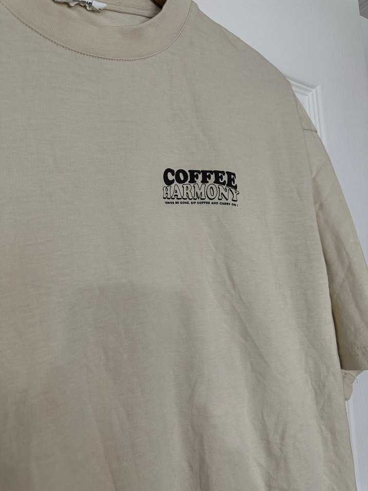 Bej Baskılı Hamile Tişörtü, Kısa Kollu, Pamuk - Görsel 2