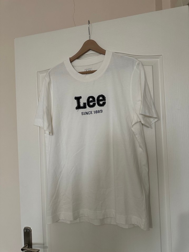 Lee Beyaz Pamuklu Erkek Tişört - Görsel 3