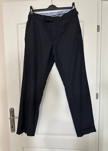 Gri Keten Erkek Kemerli Pantolon - Görsel 2