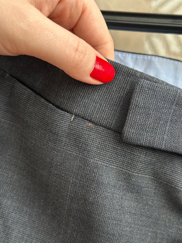 Gri Keten Erkek Kemerli Pantolon - Görsel 5