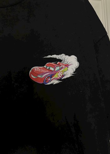 Çocuk Siyah Baskılı Kısa Kollu Tişört - Görsel 2