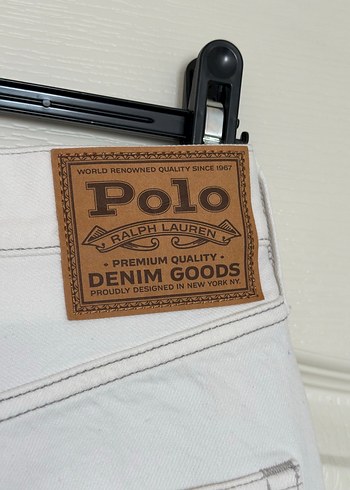 Beyaz Polo Baskılı Erkek Denim Pantolon - Görsel 3