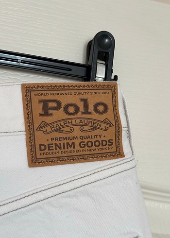 Beyaz Polo Baskılı Erkek Denim Pantolon - Görsel 7