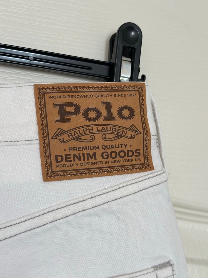Beyaz Polo Baskılı Erkek Denim Pantolon - Görsel 3