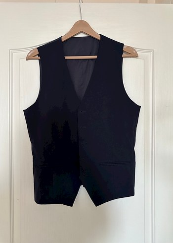 Düğmeli Siyah Erkek Yelek - Görsel 3