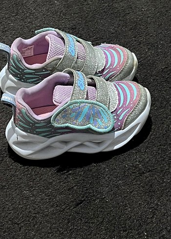 23 Beden çeşitli Renk Skechers Kız Çocuk Çok Renkli Velcro Spor Ayakkabı