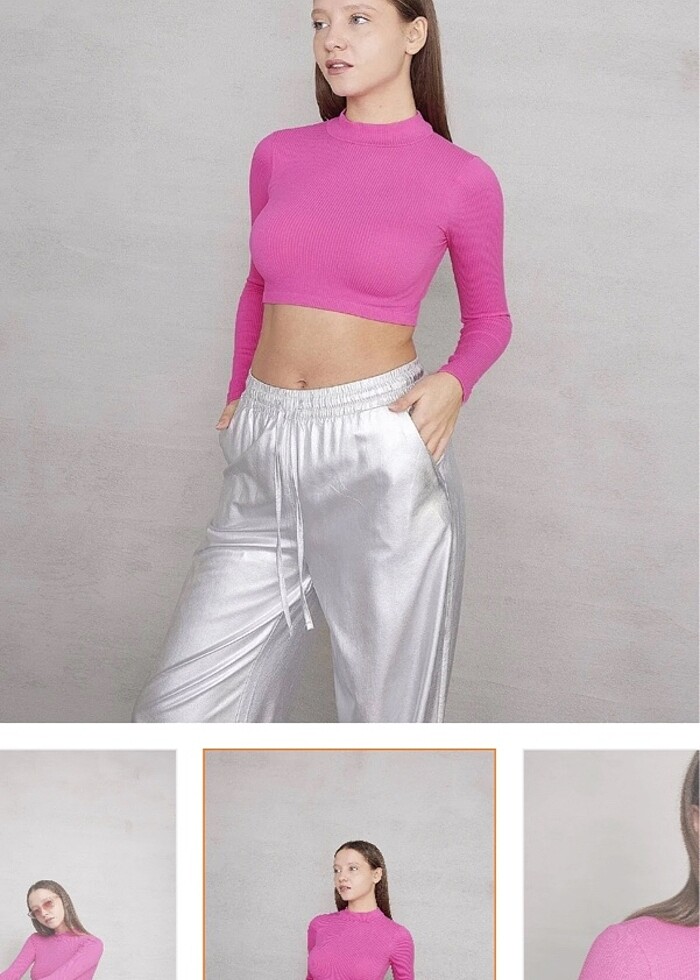 Addax uzun kol seamless crop bluz - Görsel 2