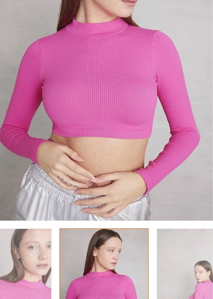 Addax uzun kol seamless crop bluz - Görsel 3