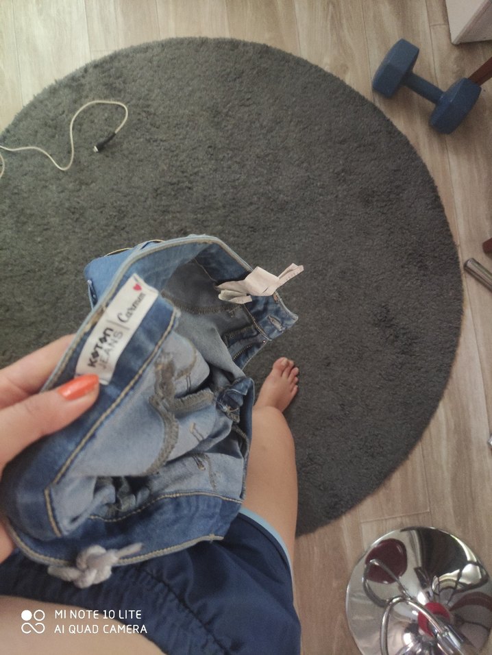 Çizgili Yan Detaylı Kadın Mavi Denim Pantolon - Görsel 4