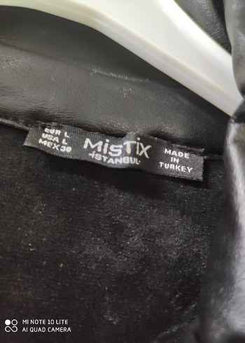 Düğmeli Siyah Deri Biker Ceket - Görsel 3