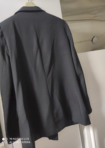 m Beden Düğmeli Siyah Kadın Blazer Ceket