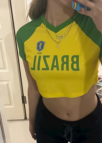 Y2K Brazil Etiketli Yurtdışı Crop Top - Görsel 3