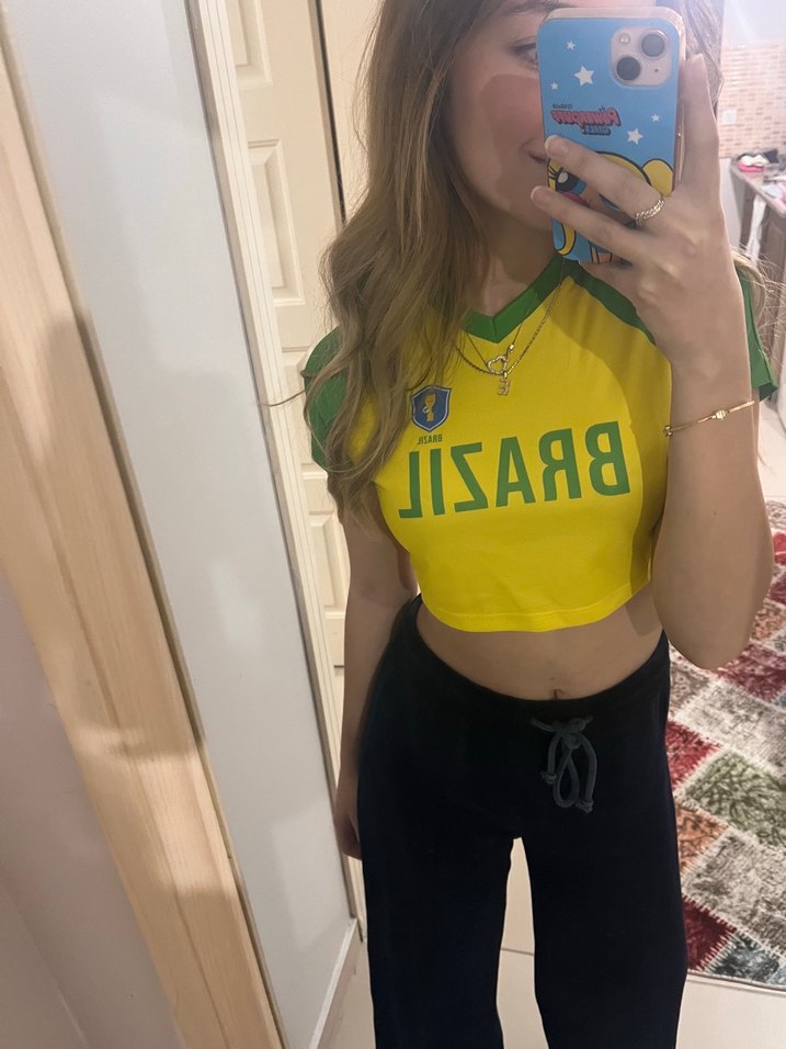 Y2K Brazil Etiketli Yurtdışı Crop Top - Görsel 2