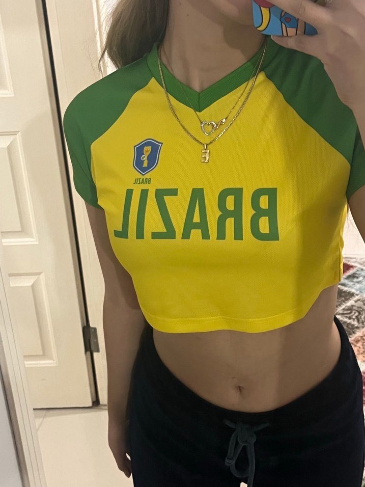 Y2K Brazil Etiketli Yurtdışı Crop Top - Görsel 3