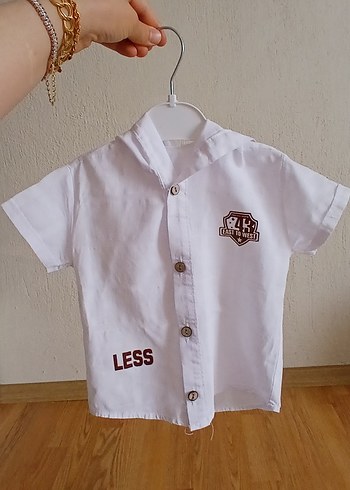 2 Yaş Beden Beyaz Kısa Kollu Pamuklu Bebek Erkek Takım