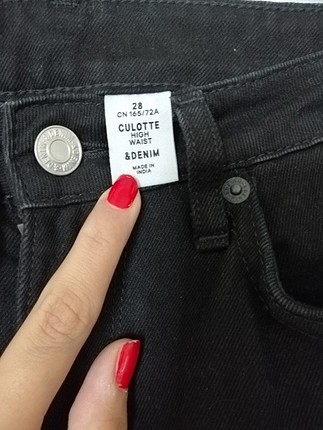 H&M Culotte paça fermuar detaylı siyah pantolon 