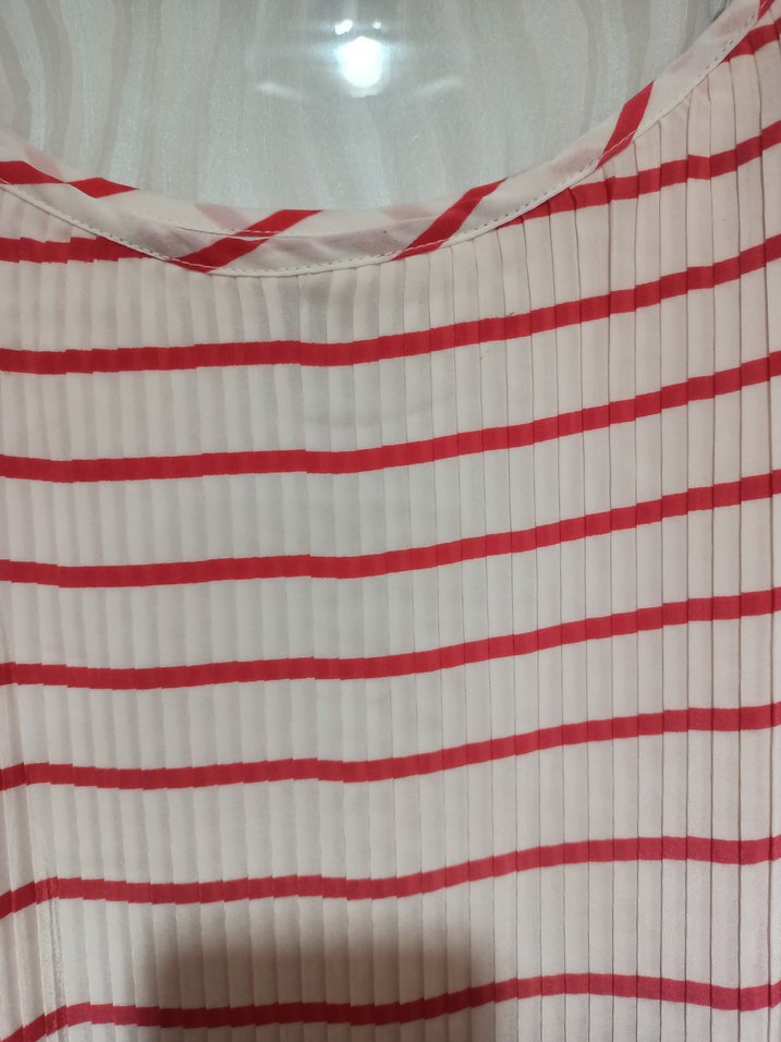 Kırmızı Beyaz Çizgili Askılı Elbise - Görsel 5