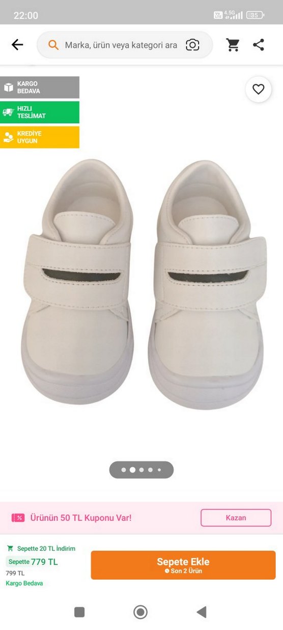 Gri Detaylı Beyaz Erkek Çocuk Spor Ayakkabı - Görsel 2