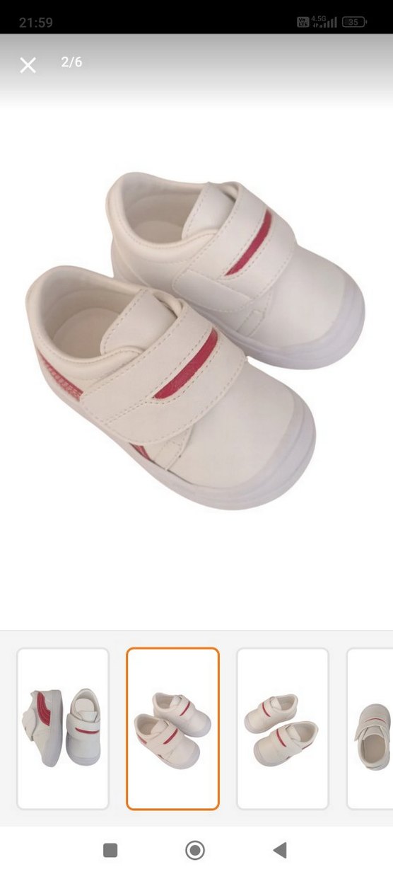 Kız Çocuk Beyaz Cırt Cırtlı Spor Ayakkabı - Görsel 3