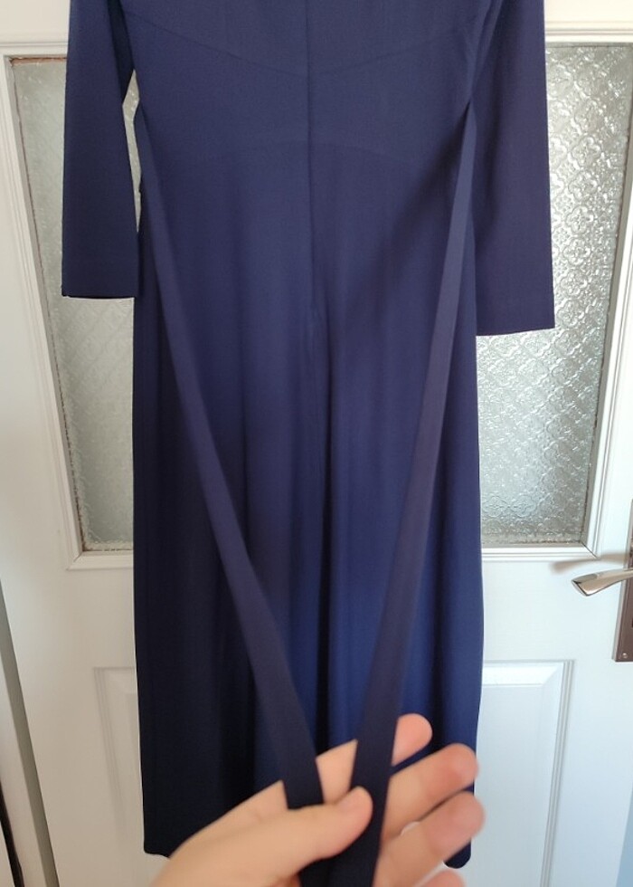 Tesettür lacivert elbise - Görsel 5