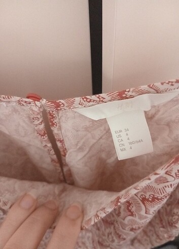 xs Beden pembe Renk H&M Desenli Salopet