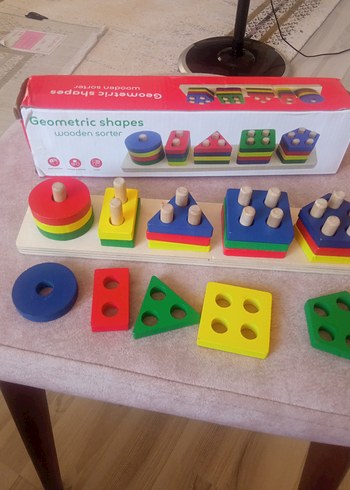 Beden Renk Renkli Ahşap Geometrik Şekiller Eğitici Oyuncak