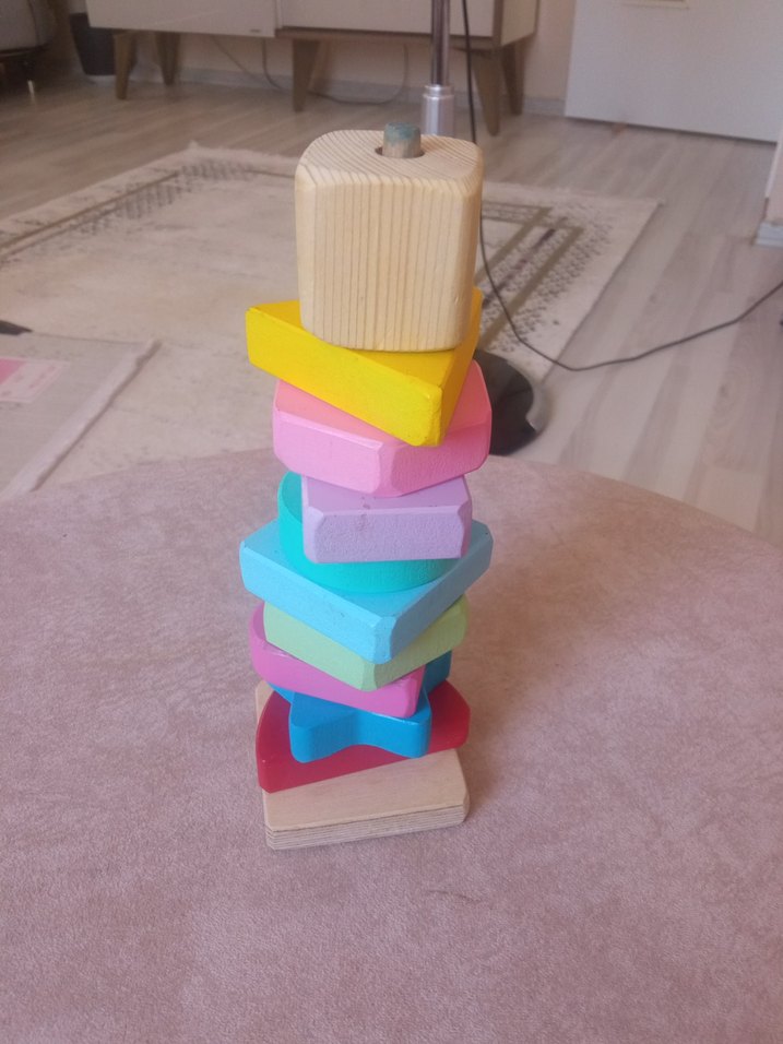 Pastel Renkli Ahşap Eğitici Oyuncak - Görsel 2