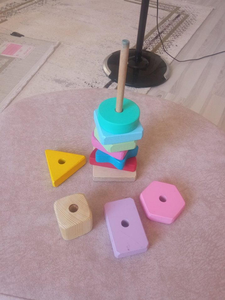 Pastel Renkli Ahşap Eğitici Oyuncak - Görsel 3