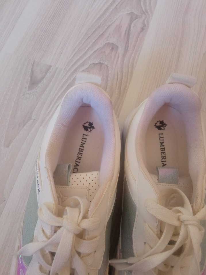 Kadın Beyaz Bağcıklı Platform Spor Ayakkabı - Görsel 4