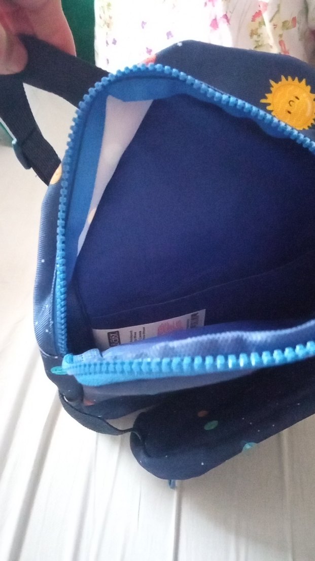 Koyu Mavi Güneş ve Gezegen Desenli Çocuk Sırt Çantası - Görsel 4