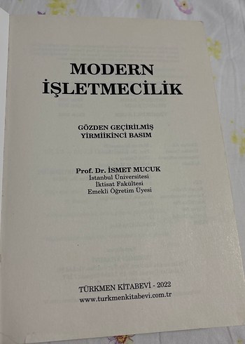 Modern İşletmecilik Prof. Dr. İsmet Mucuk - Görsel 2