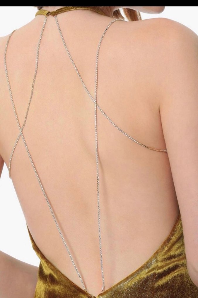 Parlak Altın Renkli Mini Askılı Pilili Elbise - Görsel 4