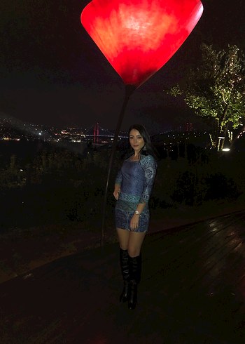 Renkli Desenli Uzun Kollu Bohem Kadın Elbisesi - Görsel 3