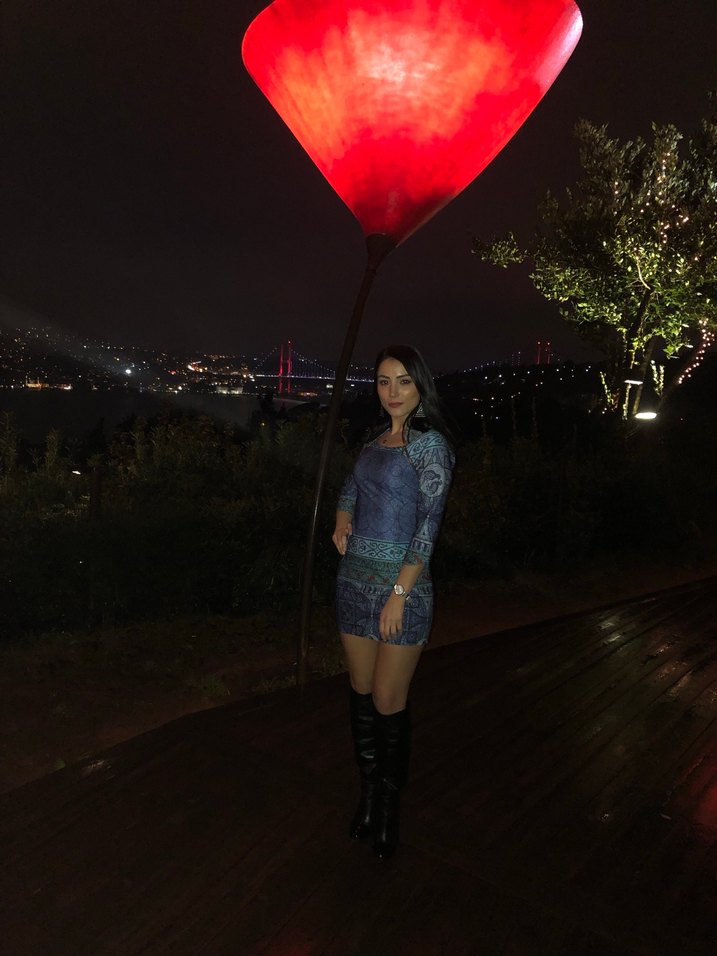 Renkli Desenli Uzun Kollu Bohem Kadın Elbisesi - Görsel 3