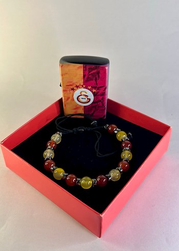 Sarı Kırmızı Doğaltaş Bileklik ve Çakmak Seti - Görsel 5