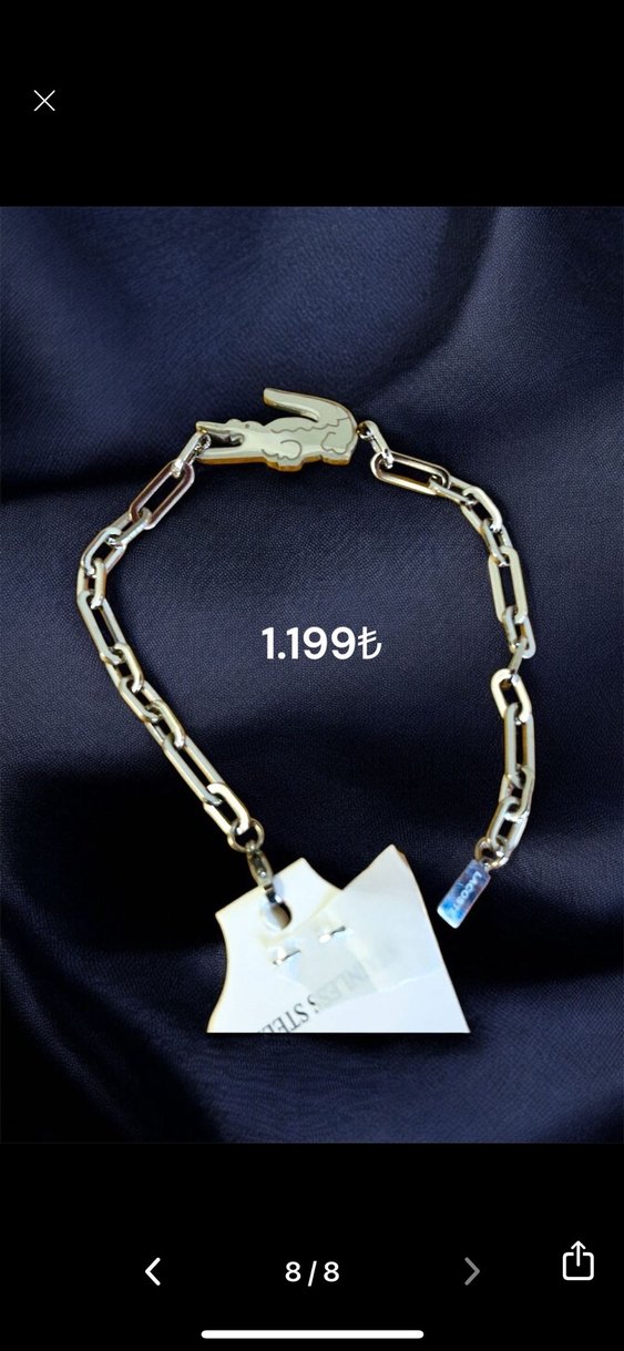 Timsah Detaylı Çelik İthal Bileklik - Görsel 5