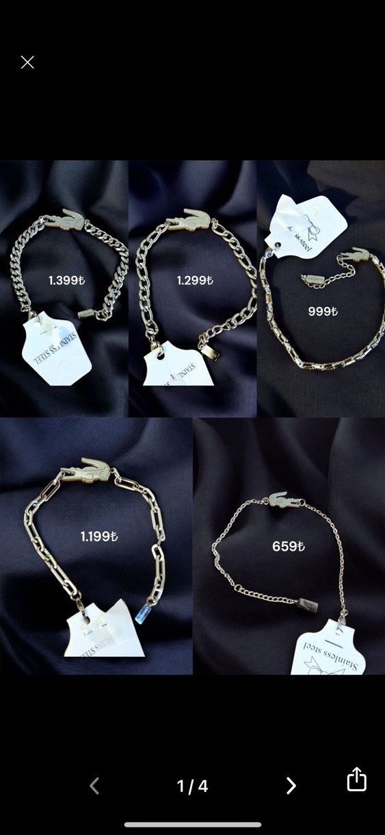 Timsah Detaylı Çelik İthal Bileklik - Görsel 4