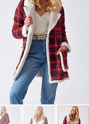 peluş detaylı mont.
