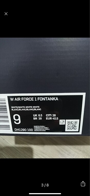 40 Beden Nike Air Force 1 Fontanka Spor Ayakkabı