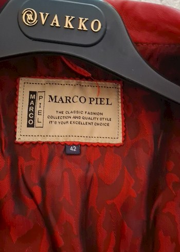 Kadın Kırmızı Deri Biker Ceket - Görsel 5